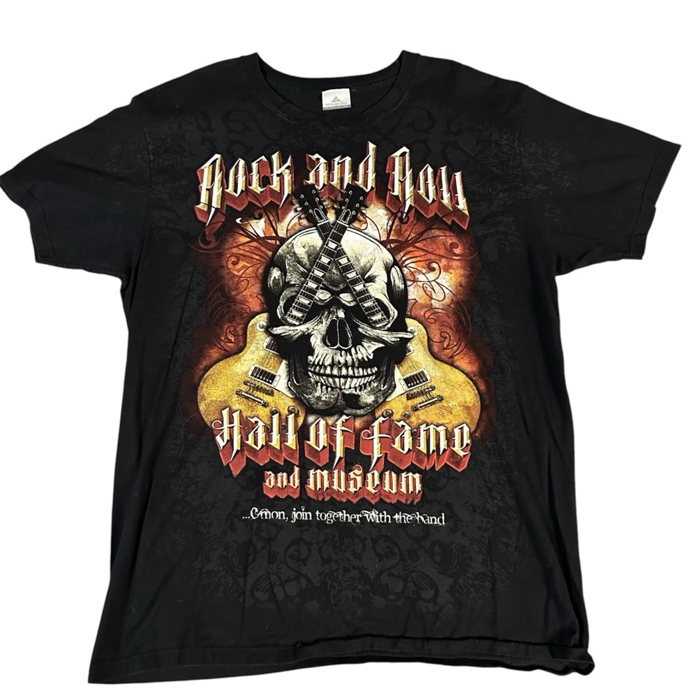 Rock and Roll Hall of Fame and Museum Men's Graphic Print T-Shirt Black Large